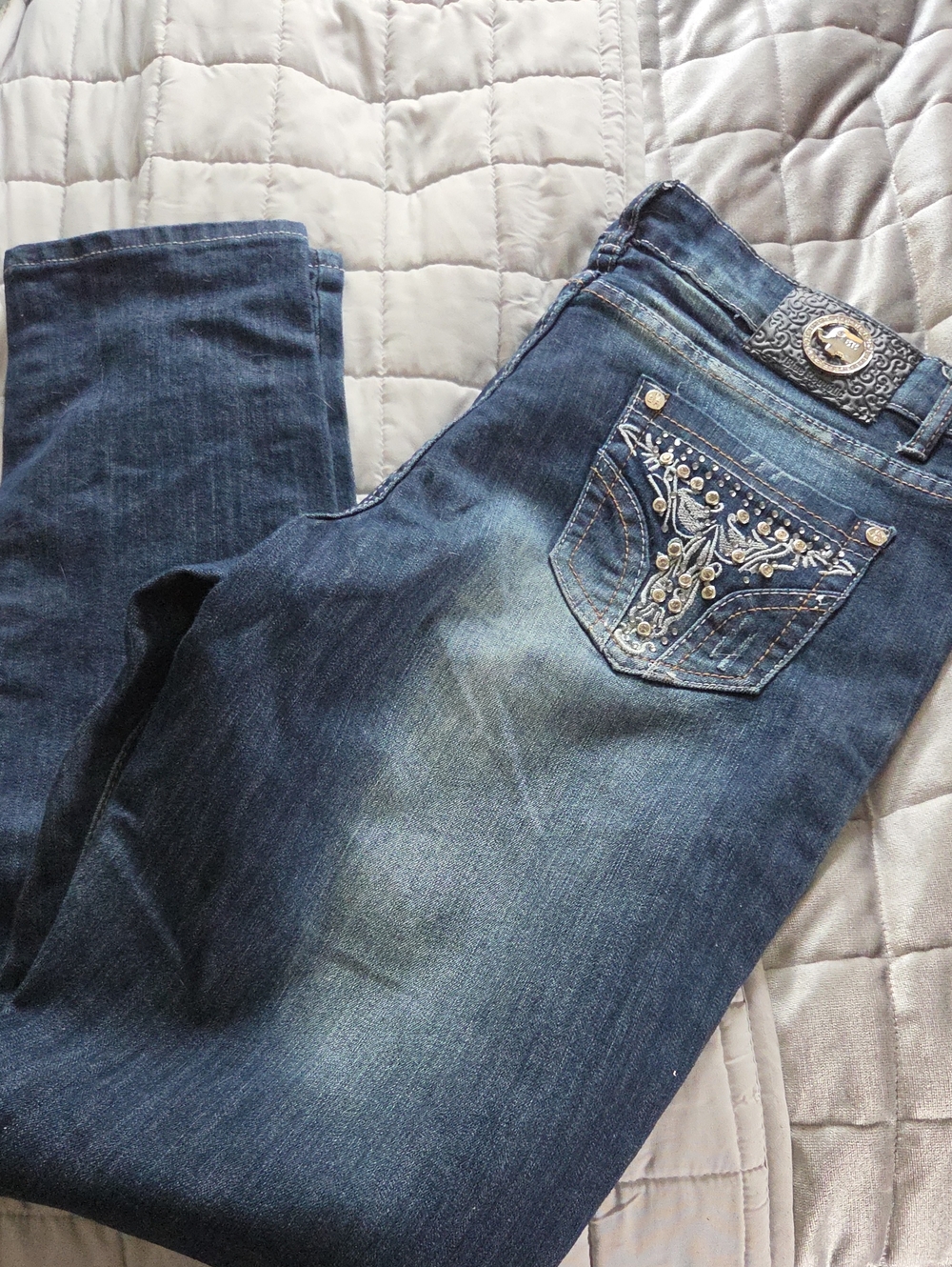 Blue Republic Embellished Blue Straight Leg Jeans